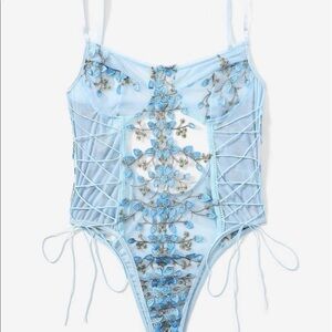 Sexy Floral Lace Mesh 1 Piece Bodysuit Lingerie